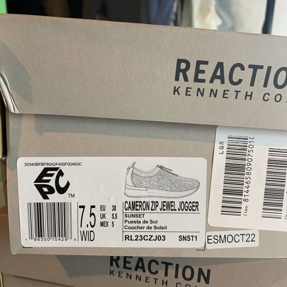 Kenneth Cole Reaction Cameron Zip Jewel Jogger Sneakers Women's 7.5 Sunset S0263 - Picture 8 of 10